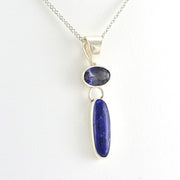 Alt View Sterling Silver Iolite Lapis Necklace
