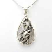 Alt View Sterling Silver Mother of Pearl Tear Sea Turtle Pendant