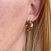 Alt View 18k Gold Fill Twisted Half Hoop Earrings