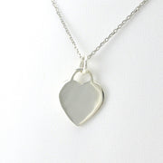 Side View Sterling Silver Heart Tag 15mm Necklace
