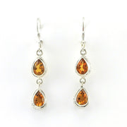 Alt View Sterling Silver Citrine 2 Tear Bali Dangle Earrings