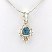 Alt View Sterling Silver Blue Topaz 8mm Trillion Pendant