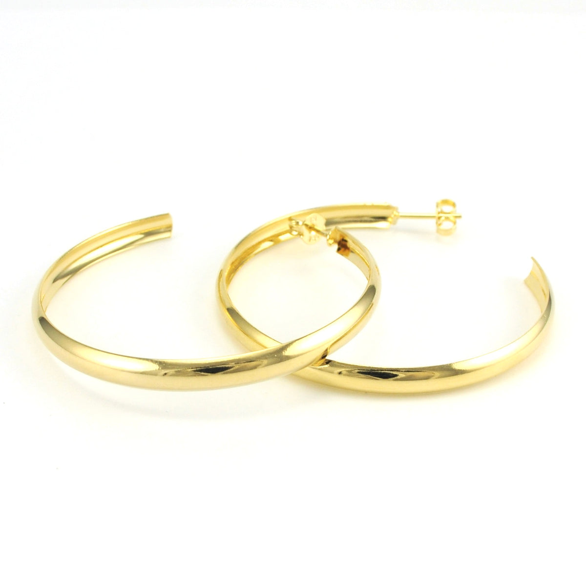Alt View 18k Gold Fill 50mm C Post Hoop Earrings