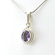 Sterling Silver Amethyst 7x9mm Oval Pendant