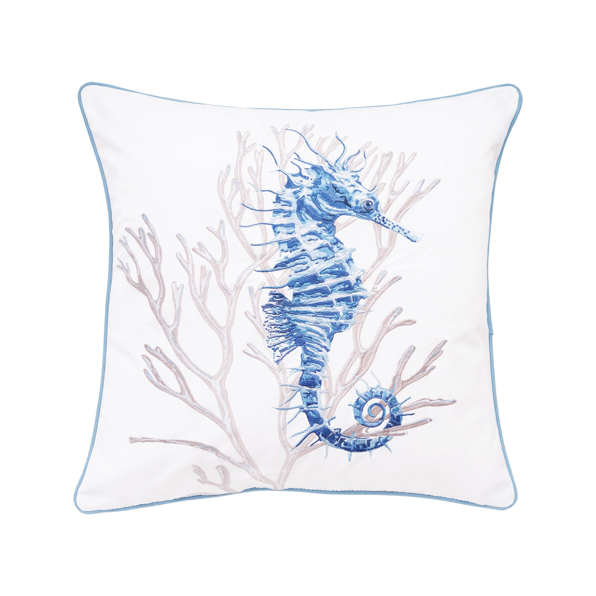 Blue Seahorse Indoor/ Outdoor Pillow