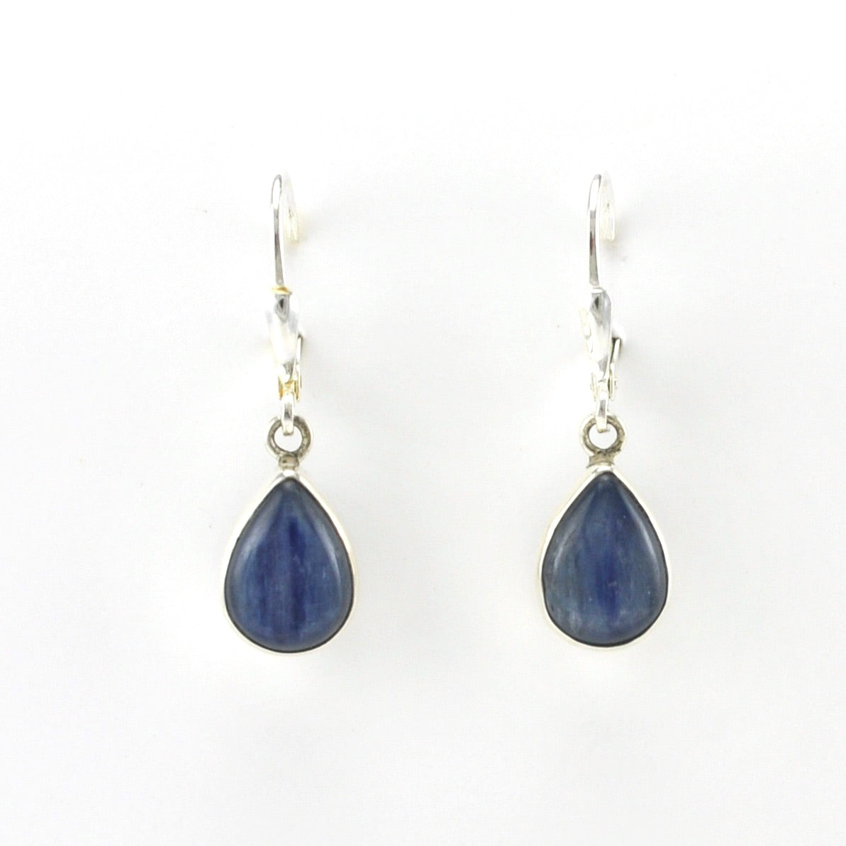 Alt View Sterling Silver Kyanite 8x12mm Tear Dangle Earrings