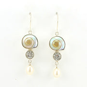 Alt View Sterling Silver Malabar Shell White Topaz Earrings