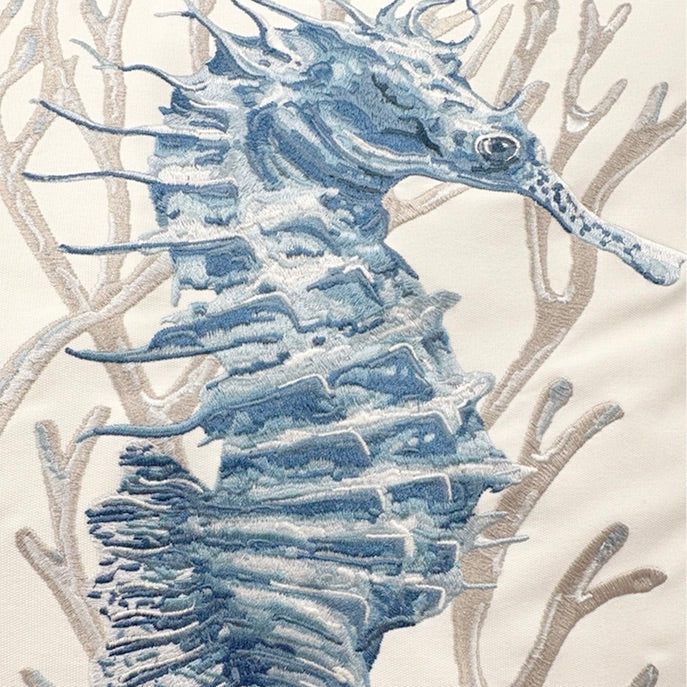 Blue Seahorse Indoor/ Outdoor Pillow