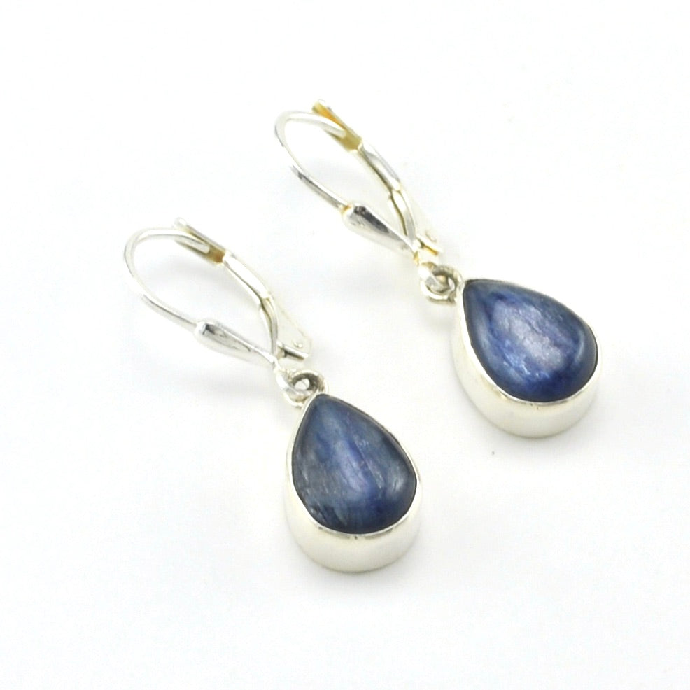 Sterling Silver Kyanite 8x12mm Tear Dangle Earrings