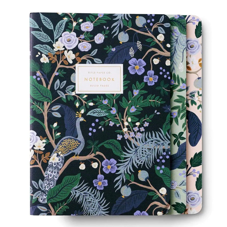 Assorted Set of 3 Peacock Notebooks