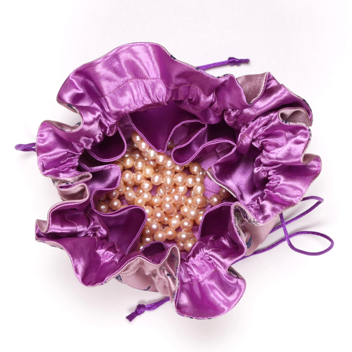 Alt View Cherry Blossom Brocade Jewelry Pouch Mauve