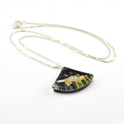 Alt View Glass Black Golden Phase Fan Necklace