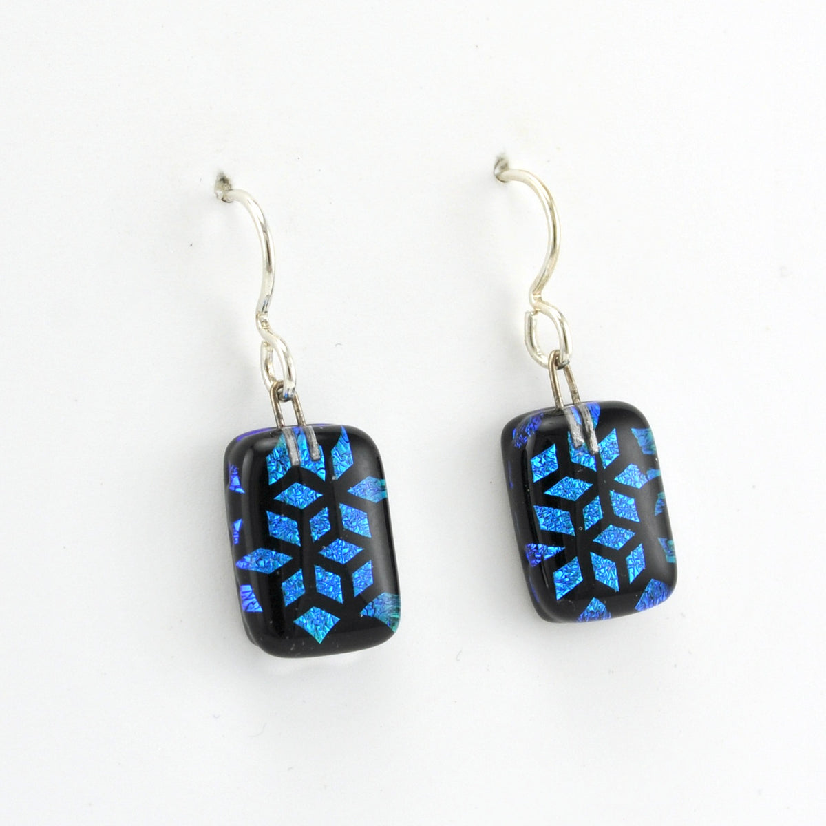 Alt View Glass Dimensional Teal Earrings