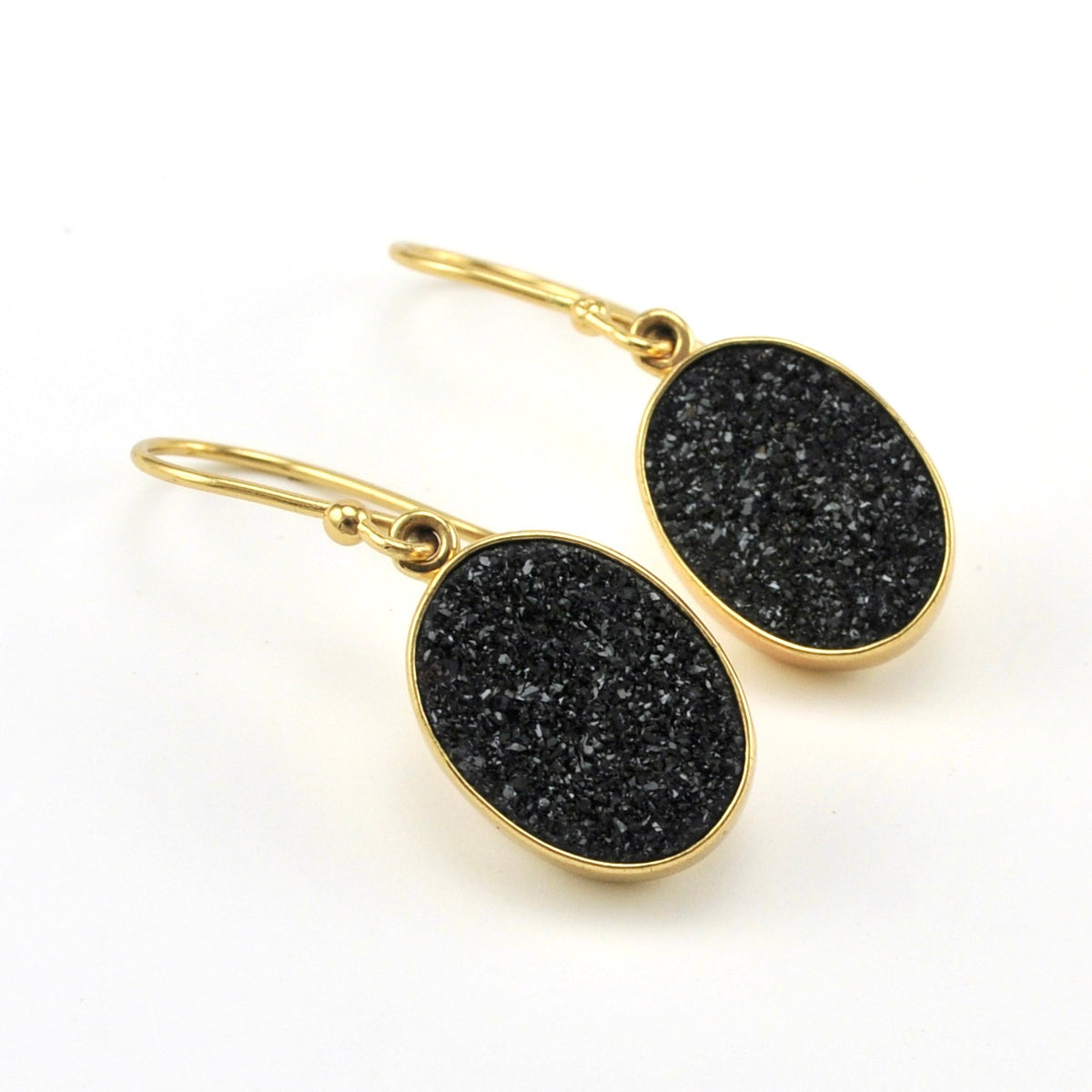 Alchemía Black Druzy Agate Oval Earrings