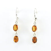 Alt View Sterling Silver Citrine 2 Oval Dangle Earrings