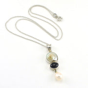 Sterling Silver Malabar Shell Iolite Pearl Necklace