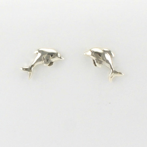 Alt View Sterling Silver Dolphin Stud Earrings