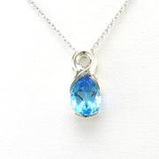 Alt View Sterling Silver Blue Topaz 7x9mm Tear Twist Necklace