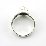 Alternate View Sterling Silver Peridot 6x8mm Oval Scroll Ring