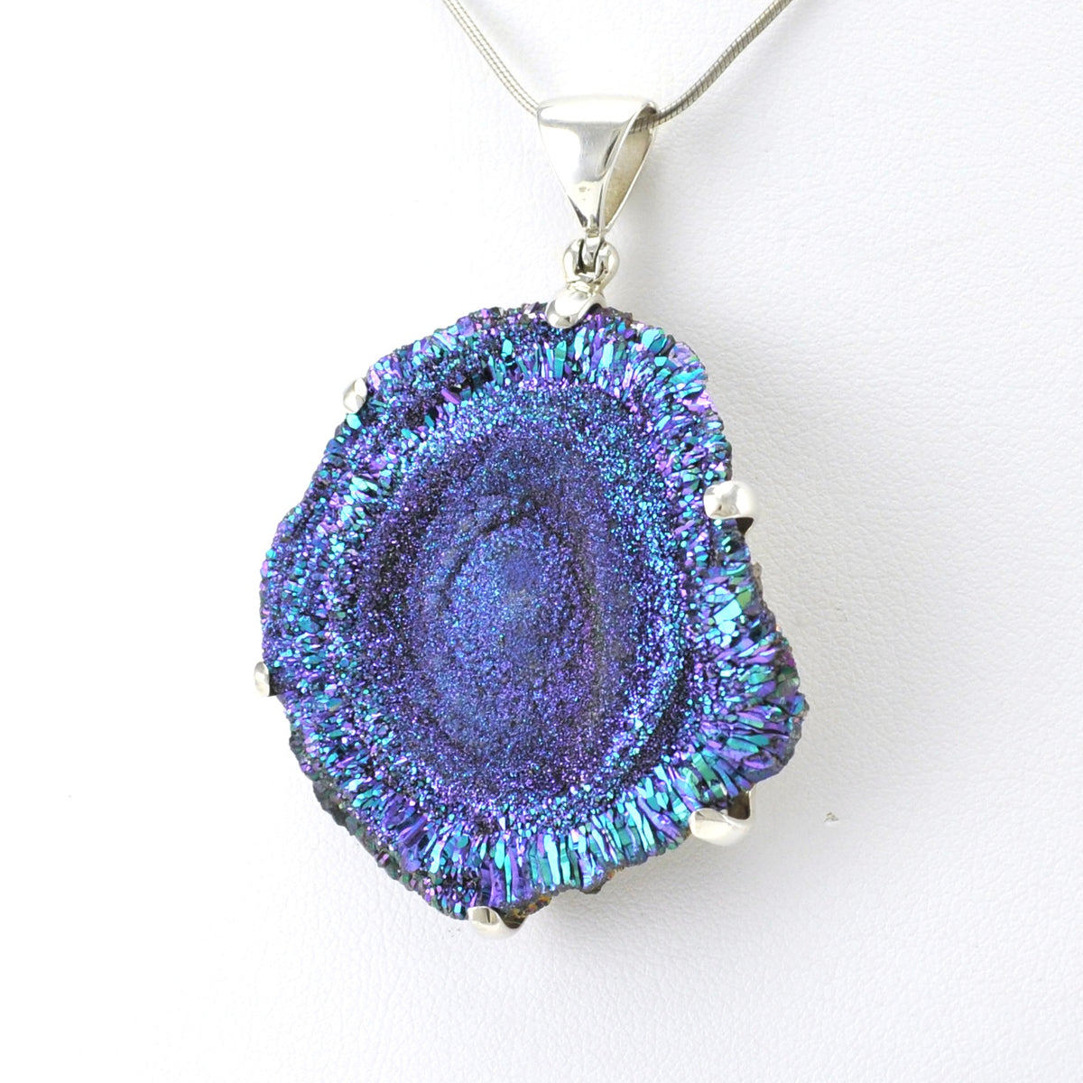 Sterling Silver Desert Druzy Rosette Pendant
