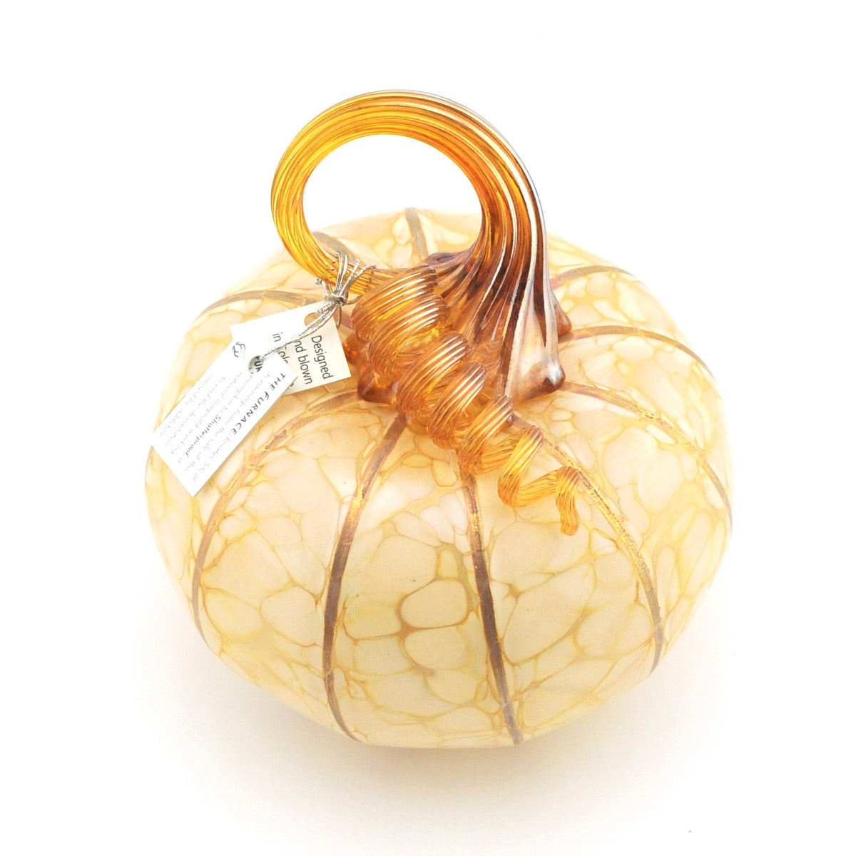 Large Ivory Glass Pumpkin
