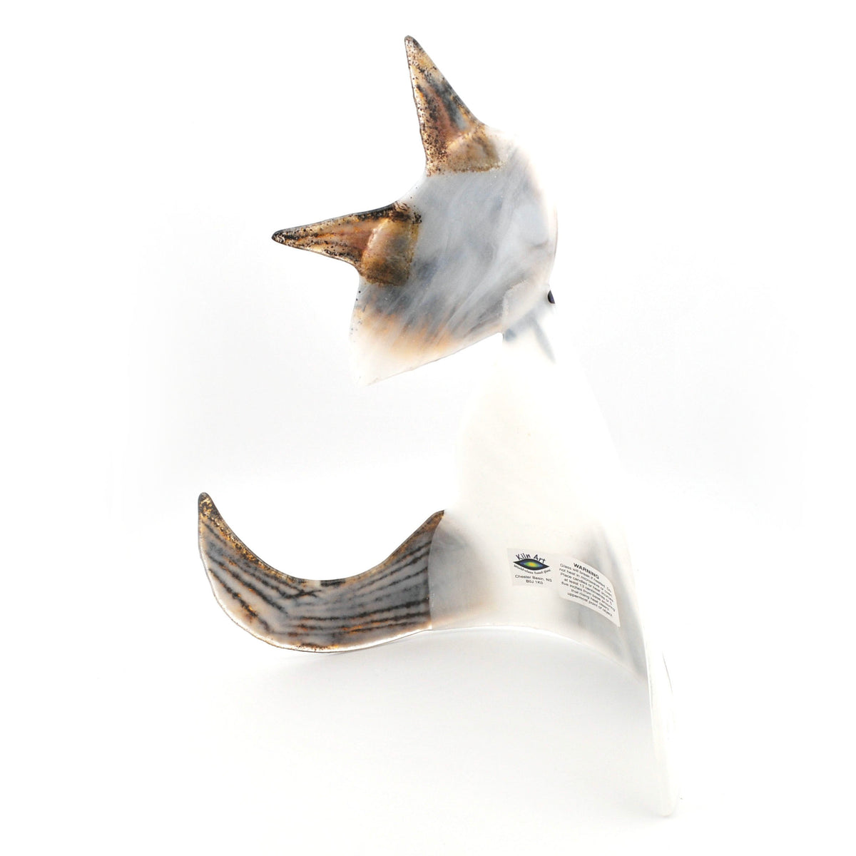 Chocolate Point Siamese Glass Cat