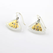 Alt View Glass White Golden Phase Fan Earrings
