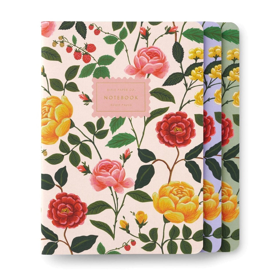 Assorted Set of 3 Roses Notebooks
