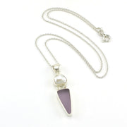 Sterling Silver Pearl Lilac Sea Glass Necklace