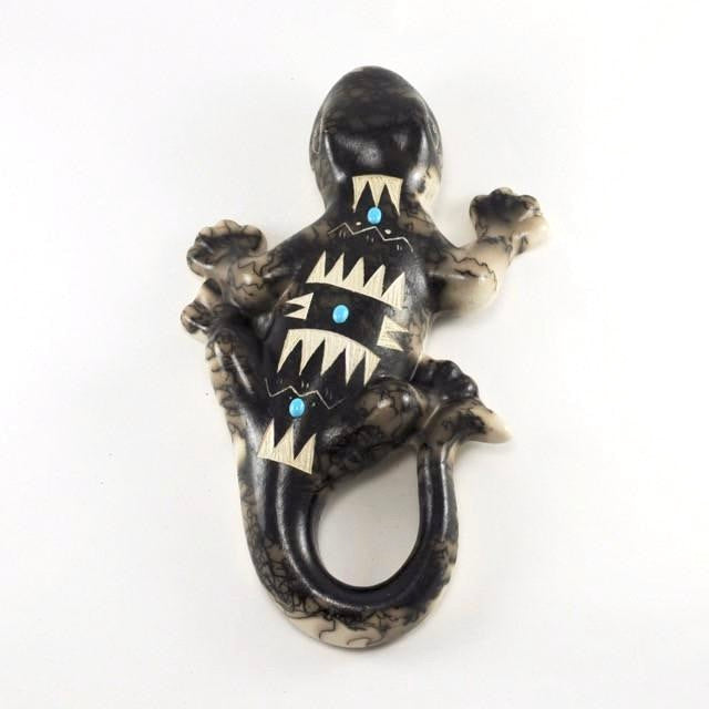 Horse Hair Lizard with Turquoise by Tom Vail Jr