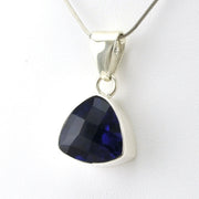 Sterling Silver Created Tanzanite Trillion Pendant