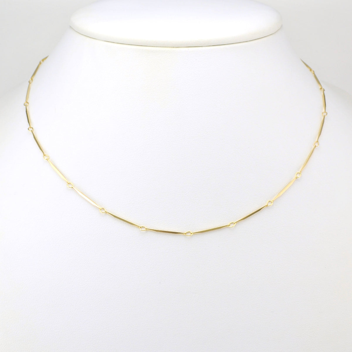 18k Gold Fill 16 Inch 1mm Diamond Cut Straw Chain