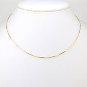 18k Gold Fill 16 Inch 1mm Diamond Cut Straw Chain
