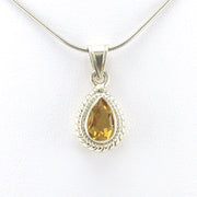 Alt View Sterling Silver Citrine 7x9mm Tear Pendant