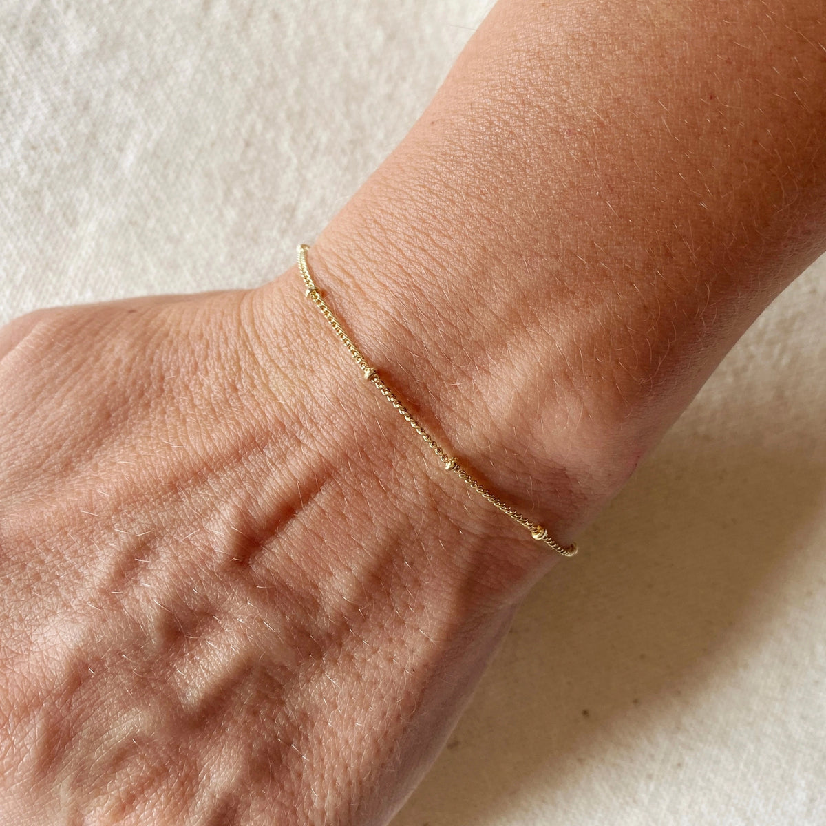 Alt View 18k Gold Fill Satellite Bracelet with Extender