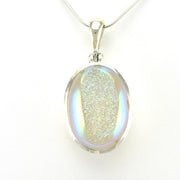 Alt View Sterling Silver Opal Druzy Agate Oval Pendant