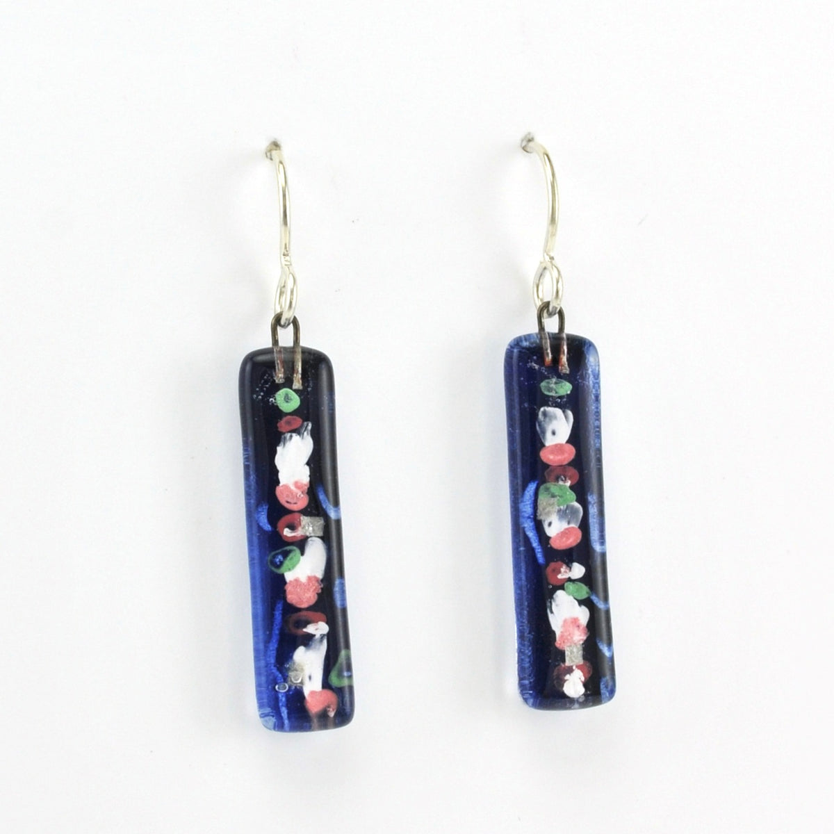 Alt View Glass Cherry Blossoms Medium Bar Earrings