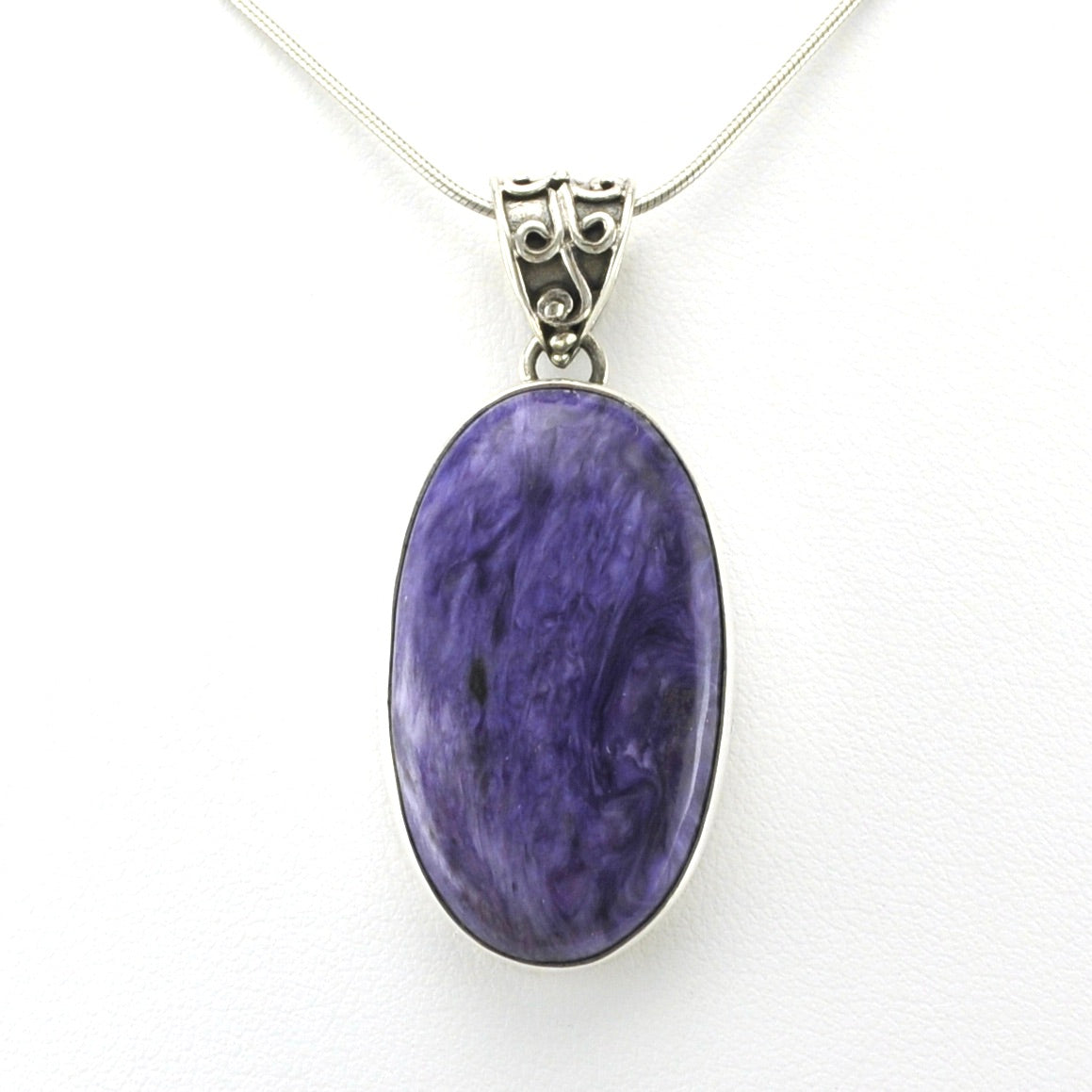 Alt View Sterling Silver Chariote 18x30mm Oval Pendant