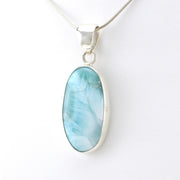 Sterling Silver Larimar Oval Pendant