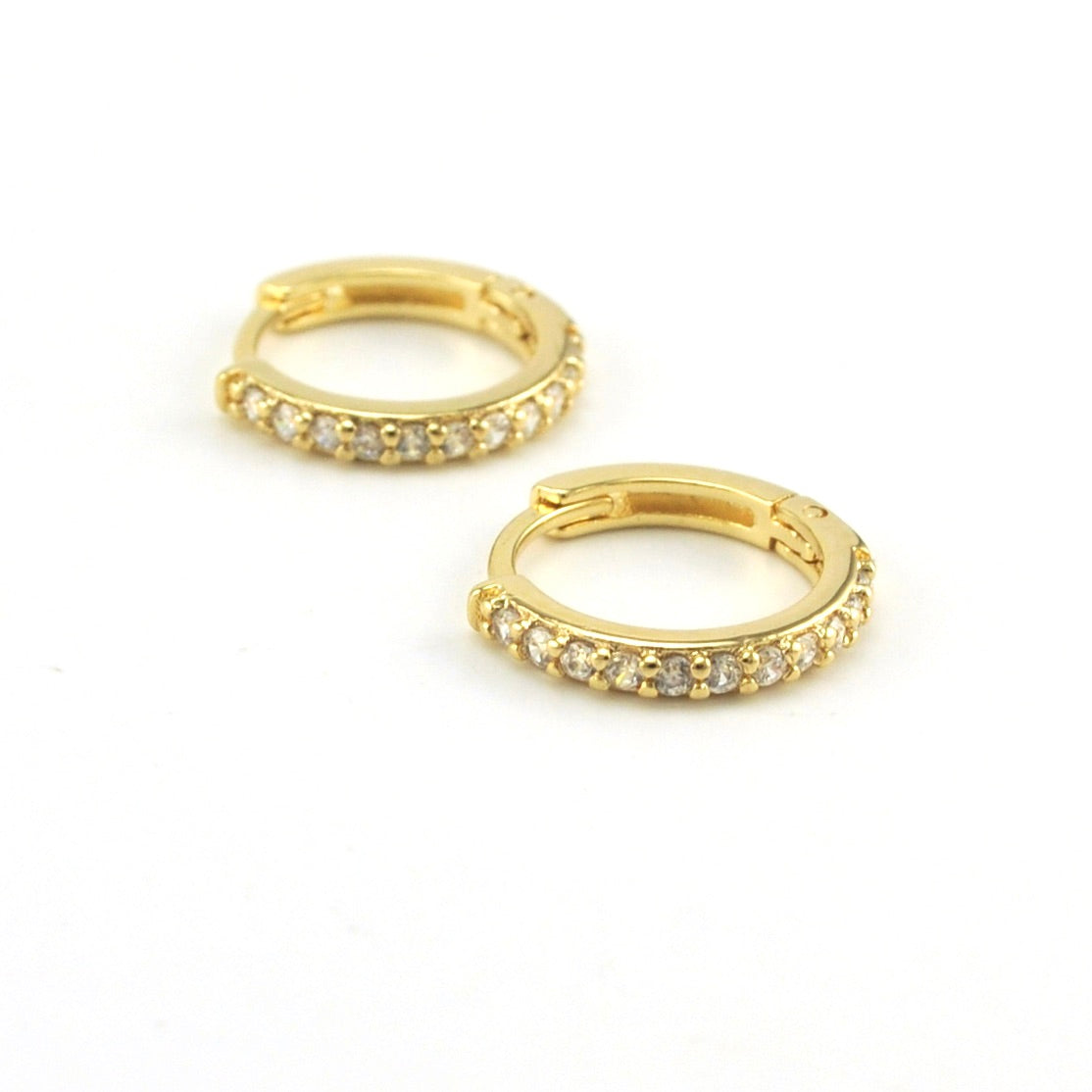 18k Gold Fill Cubic Zirconia 15mm Hoop Earrings