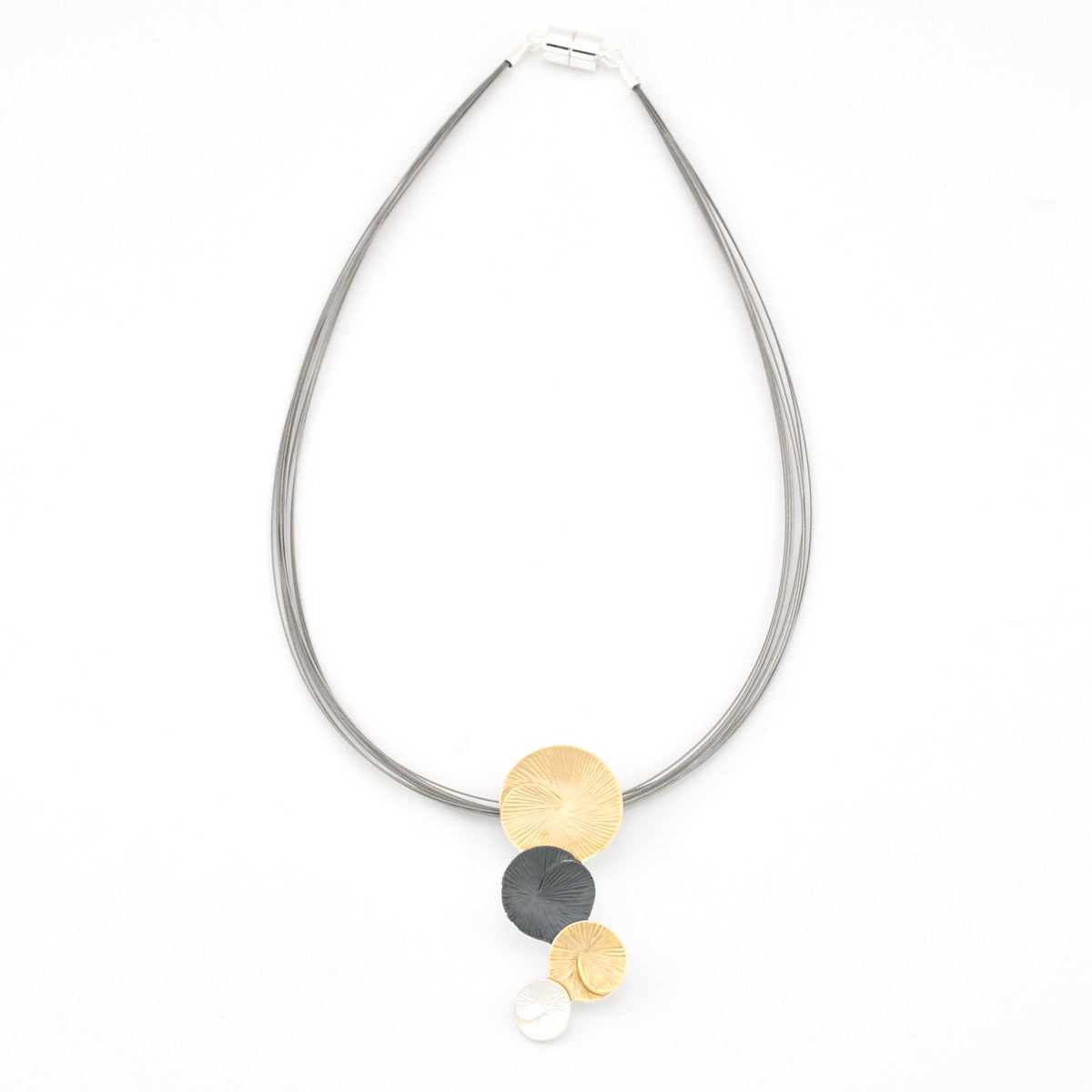Gold Vertical Lily Pendant Necklace