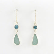 Alt View Sterling Silver Blue Topaz Aqua Sea Glass Earrings