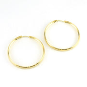18k Gold Fill 50mm C Continuous Hoop Earrings