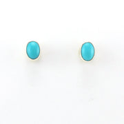 Alt View Sterling Silver Arizona Turquoise 5x7mm Oval Post Earrings
