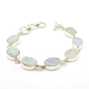 Alternate View Sterling Silver Opal Druzy Agate Oval Toggle Bracelet
