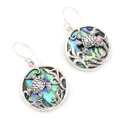Abalone Sea Turtle Dangle Earrings