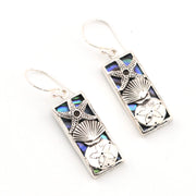Abalone Seashell Rectangle Earrings