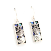 Alternate View Abalone Seashell Rectangle Earrings
