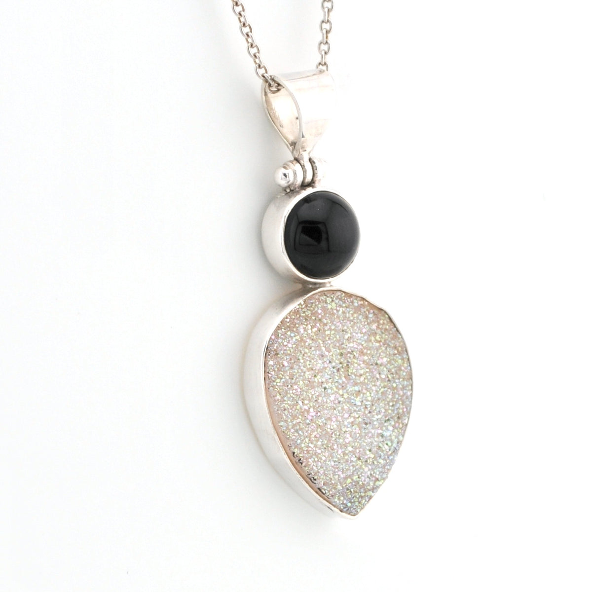Alternate View Black Onyx Druzy Agate Necklace