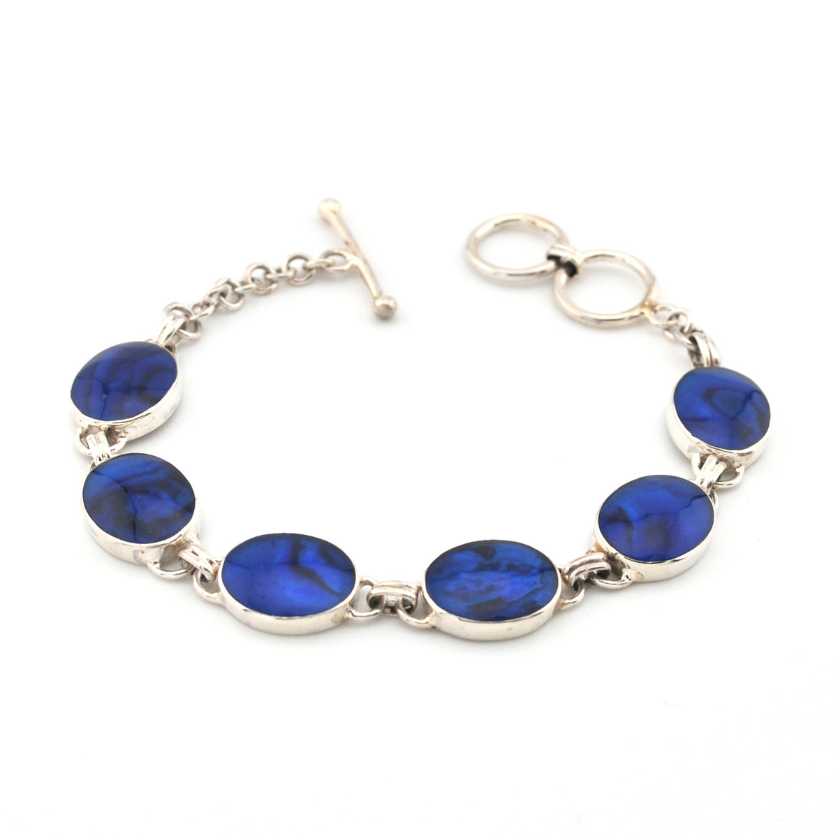 Alternate View Blue Abalone Oval Toggle Bracelet
